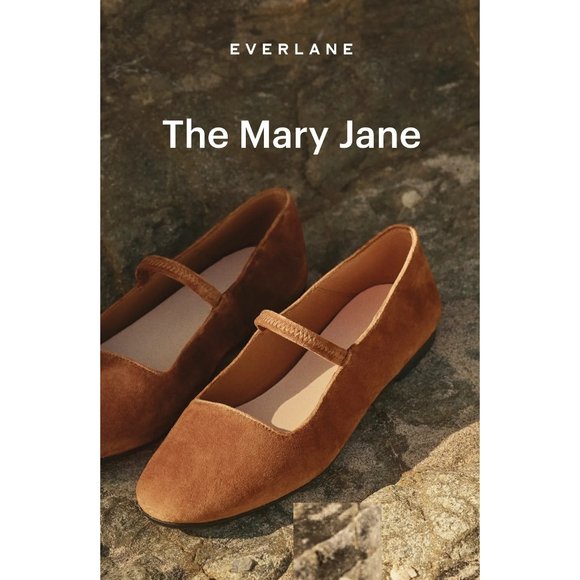 Everlane The Mary Jane in Toasted Almond Velvet New Womens Flats Shoes - Picture 3 of 13